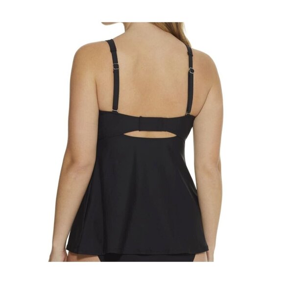 Birdsong Bare Necessities Size 38I Underwire Black‎ Tie Front Tankini Swim Top - Picture 6 of 13